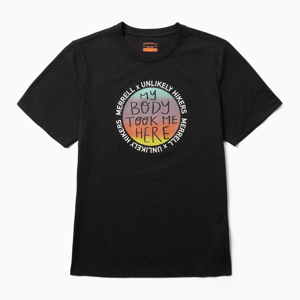 Men Unlikely Hikers X Merrell Short Sleeve Tee Black | Merrell Tops