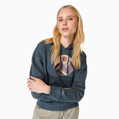 Women Circle Outside Hoody Navy Heather | Merrell Tops