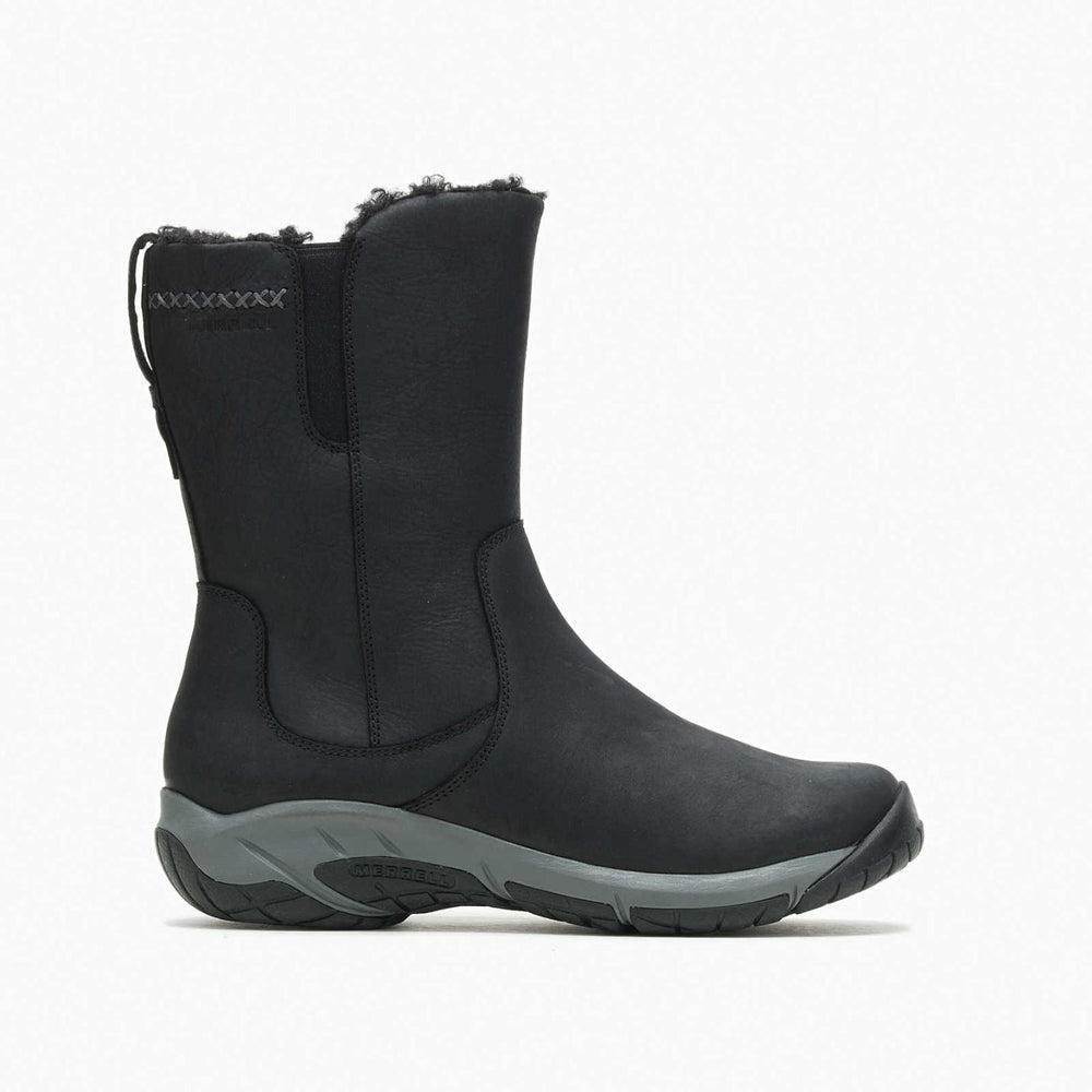 Women Encore 4 Tall Zip Polar Waterproof Black | Merrell Boots
