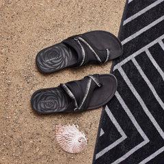 Women Terran 3 Cush Post Wide Width Black | Merrell Sandals