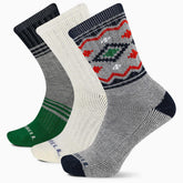 Women/Men Holiday Thermal Wool Blend Crew 3 Pack Sock Blue Assorted | Merrell Socks