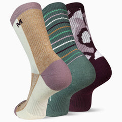Women/Men Recycled Everyday Crew Sock 3 Pack Purple Assorted | Merrell Socks