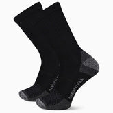 Women/Men Rugged Steel Toe Crew Sock 2 Pack Black | Merrell Socks