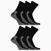 Women/Men Work Crew Sock 6 Pack Black | Merrell Socks