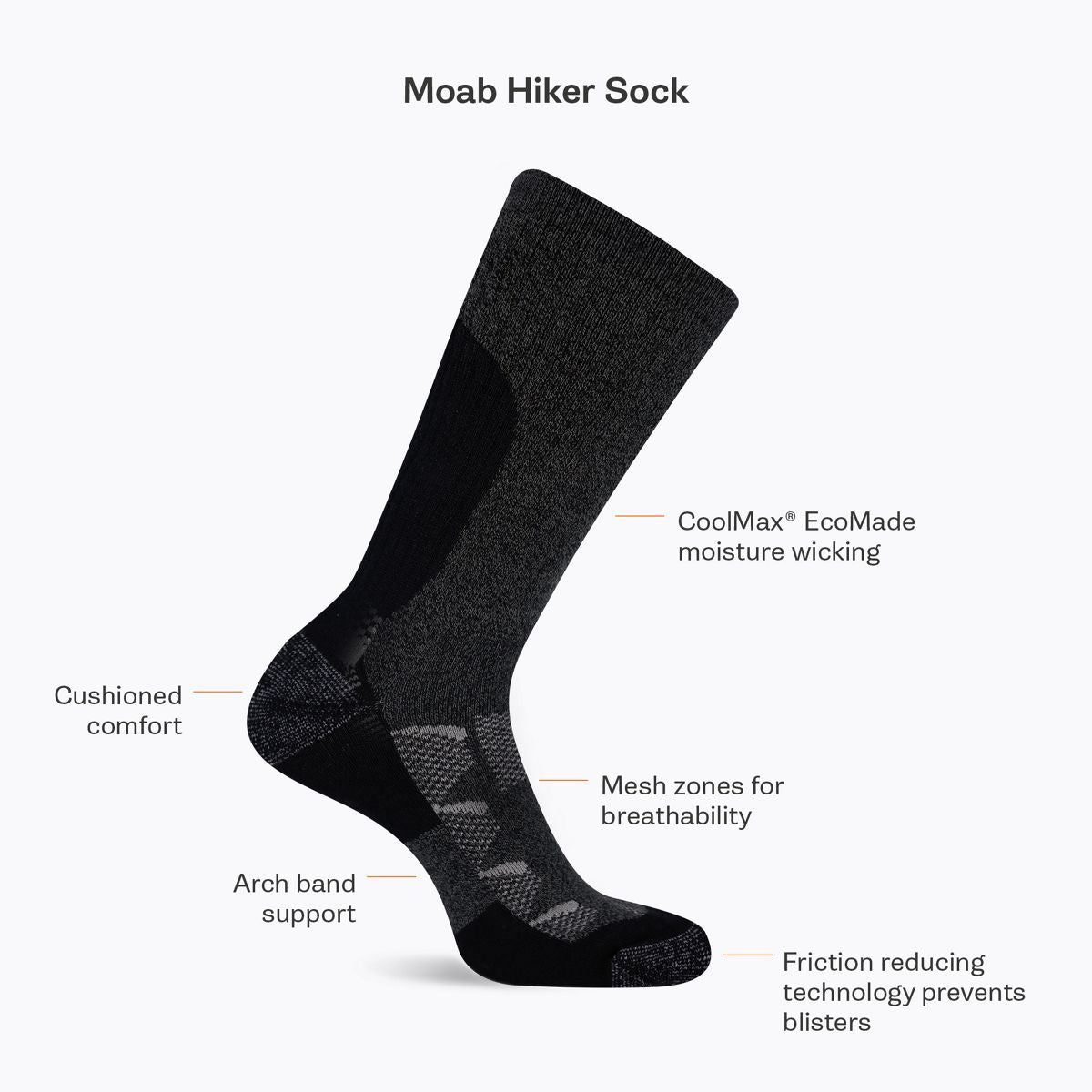 Moab Hiker Low Cut Sock - Socks - Merrell