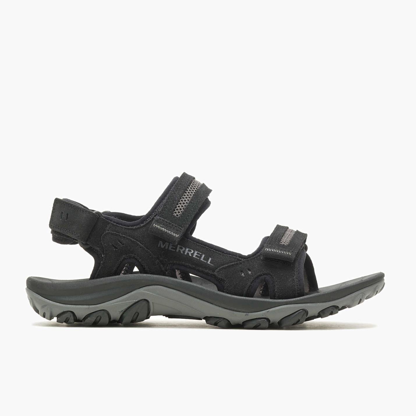 Men Huntington Convertible Leather Black | Merrell Sandals