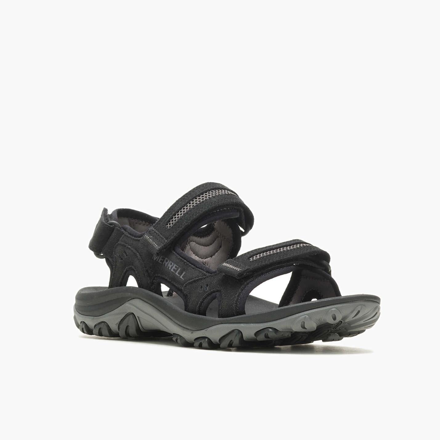 Men Huntington Convertible Leather Black | Merrell Sandals