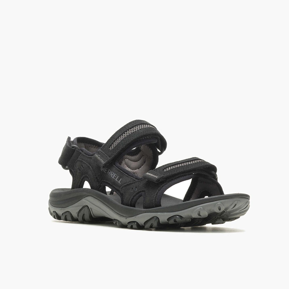 Men Huntington Convertible Leather Black | Merrell Sandals