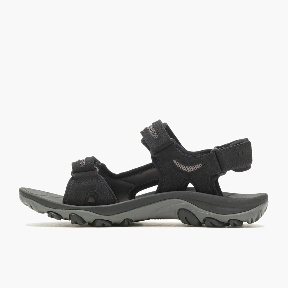 Men Huntington Convertible Leather Black | Merrell Sandals