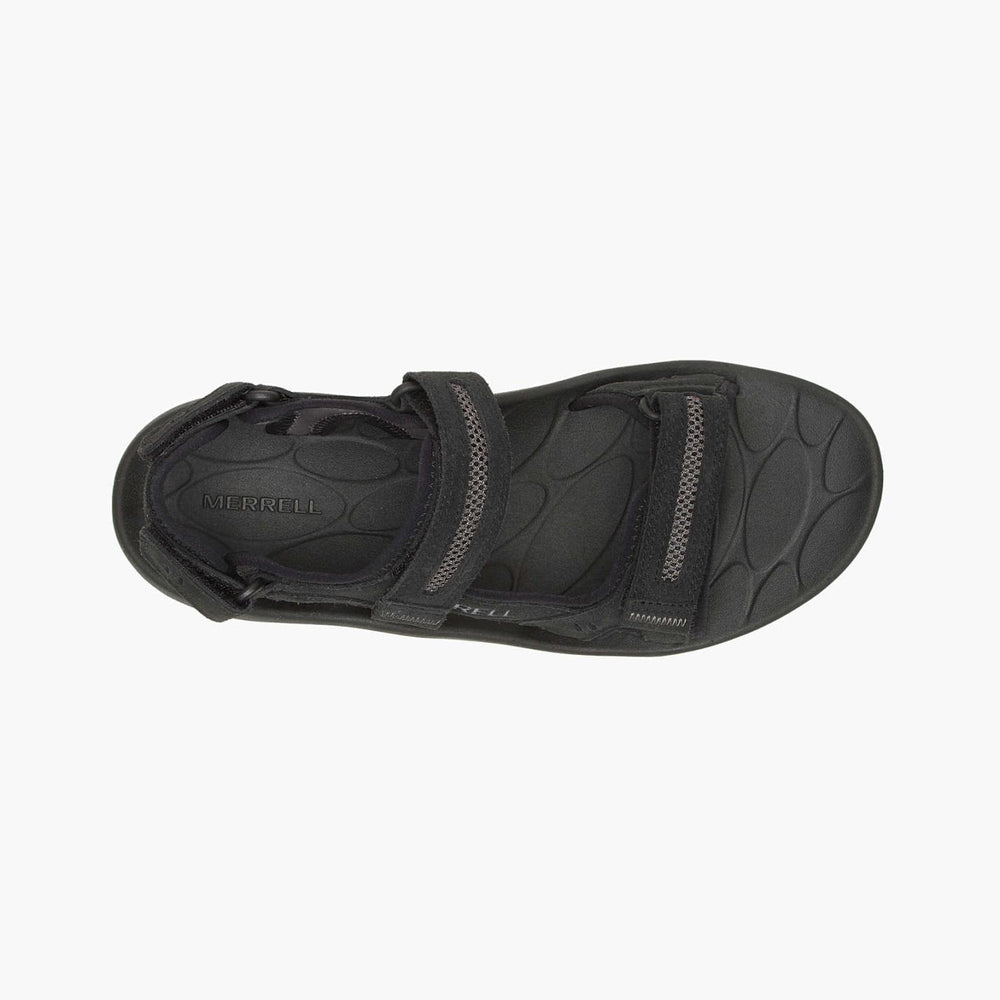 Men Huntington Convertible Leather Black | Merrell Sandals