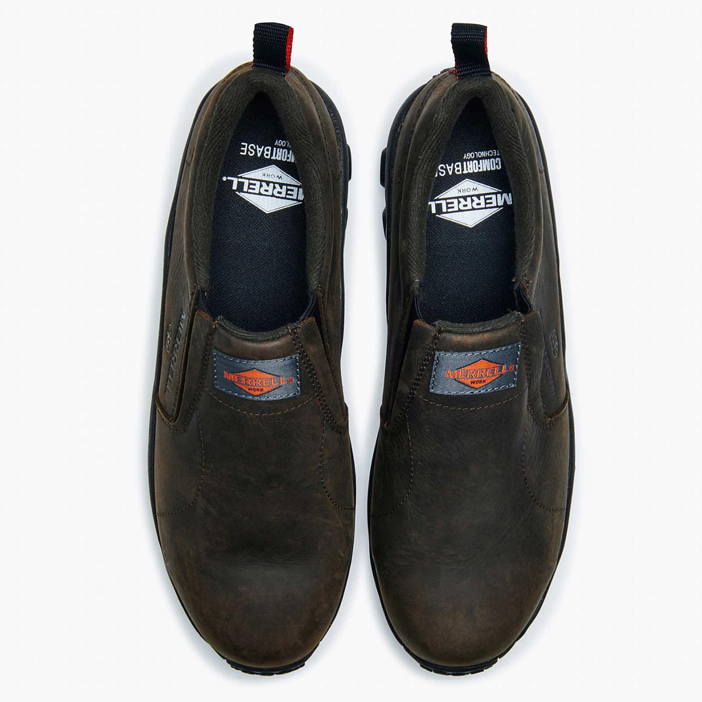 Men Jungle Moc Leather Comp Toe Sd+ Work Shoe Espresso | Merrell Slip-Ons