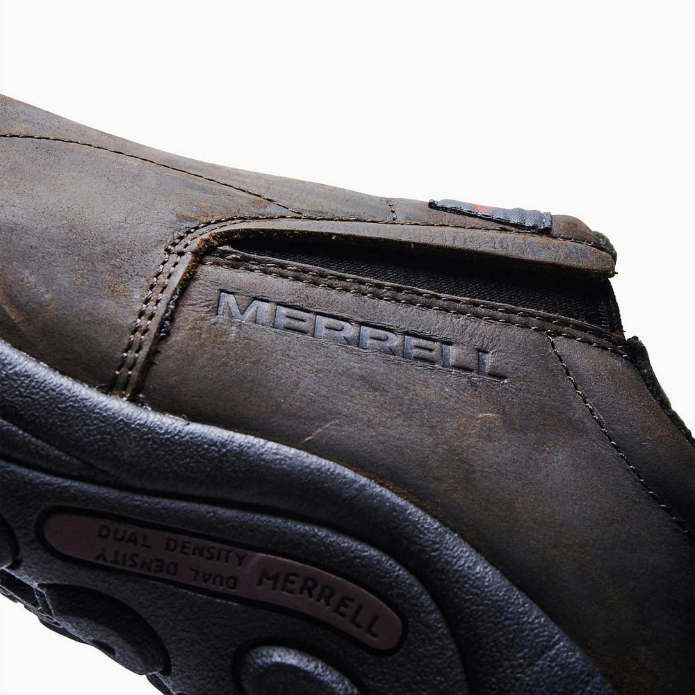 Men Jungle Moc Leather Sr Work Shoe Wide Width Espresso | Merrell Slip-Ons