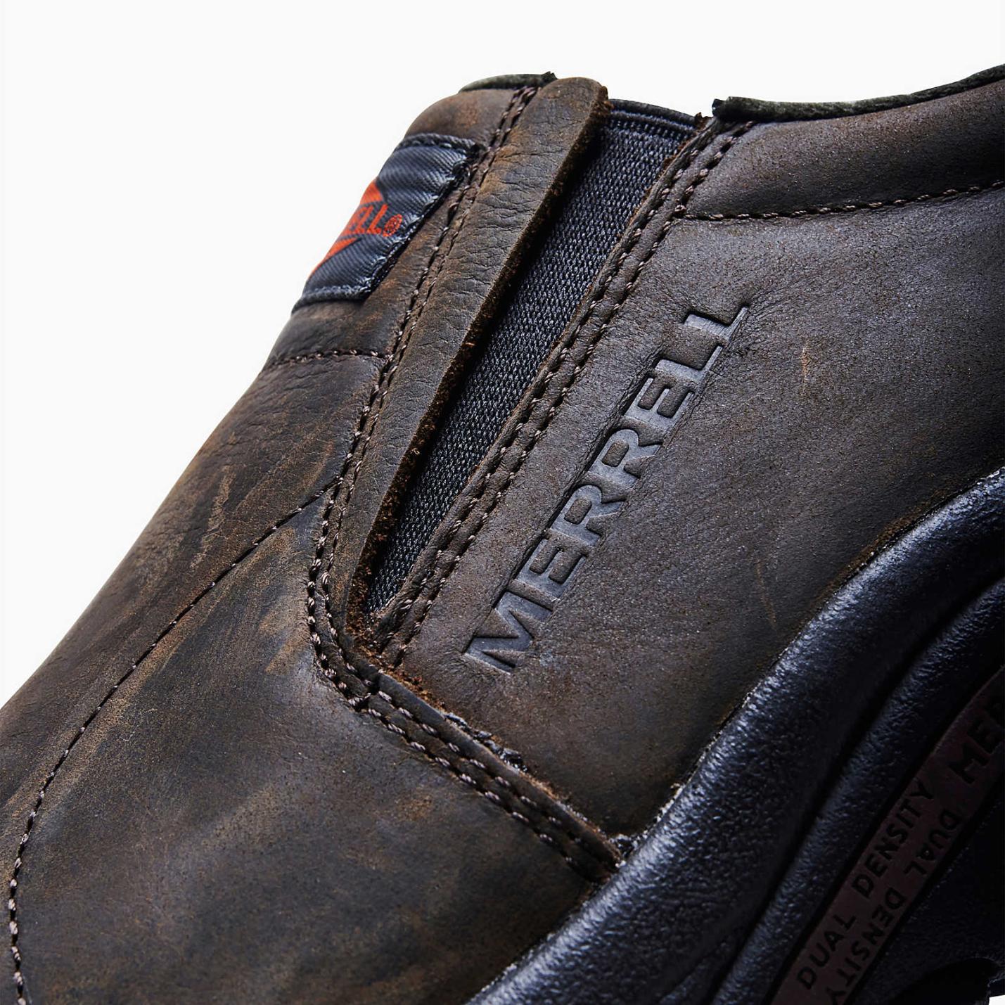 Men Jungle Moc Leather Sr Work Shoe Wide Width Espresso | Merrell Slip-Ons