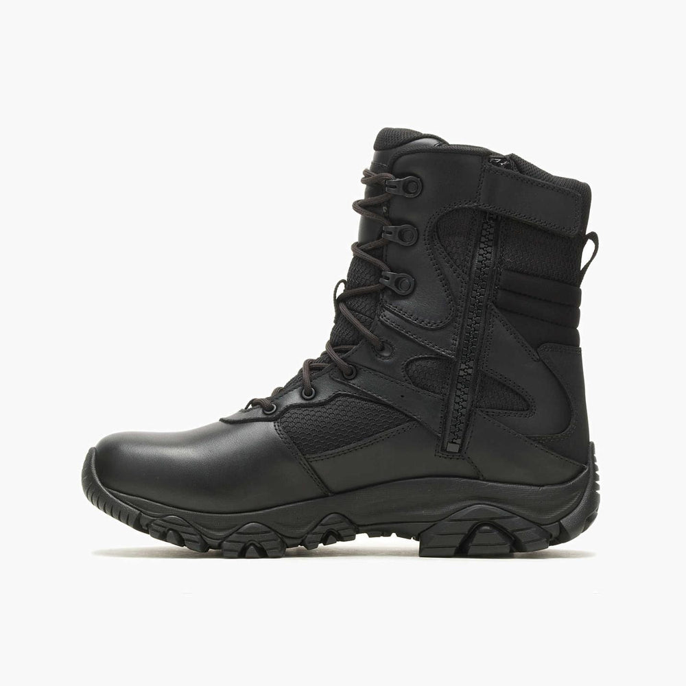 Men Moab 3 8" Tactical Response Zip Waterproof Boot Black | Merrell Boots