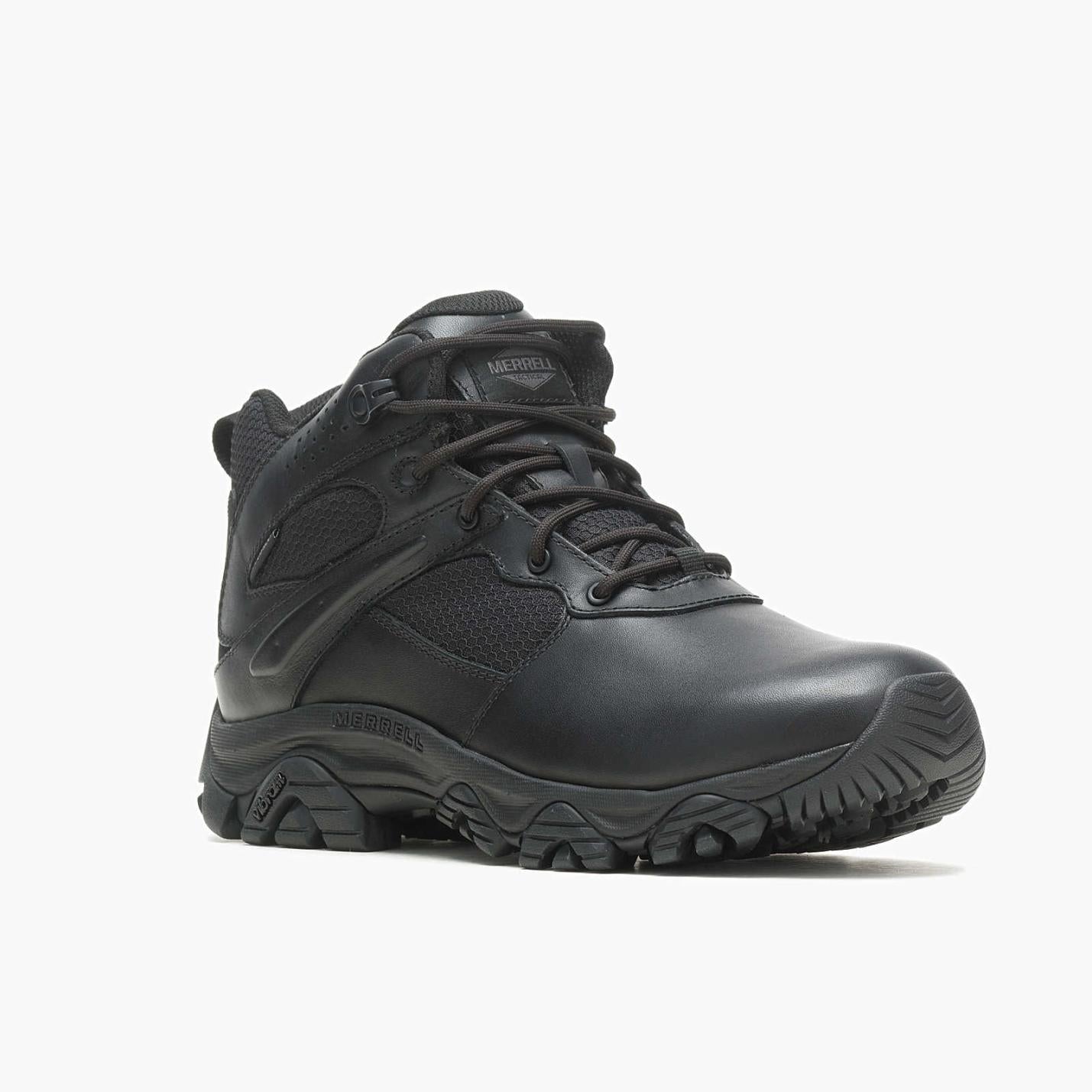 Men Moab 3 Mid Tactical Response Waterproof Boot Black | Merrell Boots