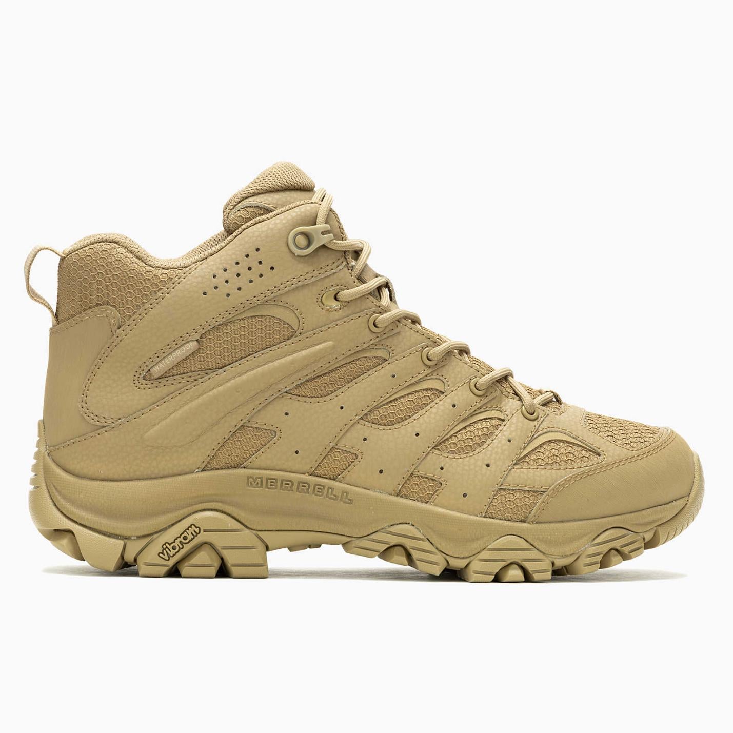 Men Moab 3 Mid Tactical Waterproof Wide Width Dark Coyote | Merrell Boots