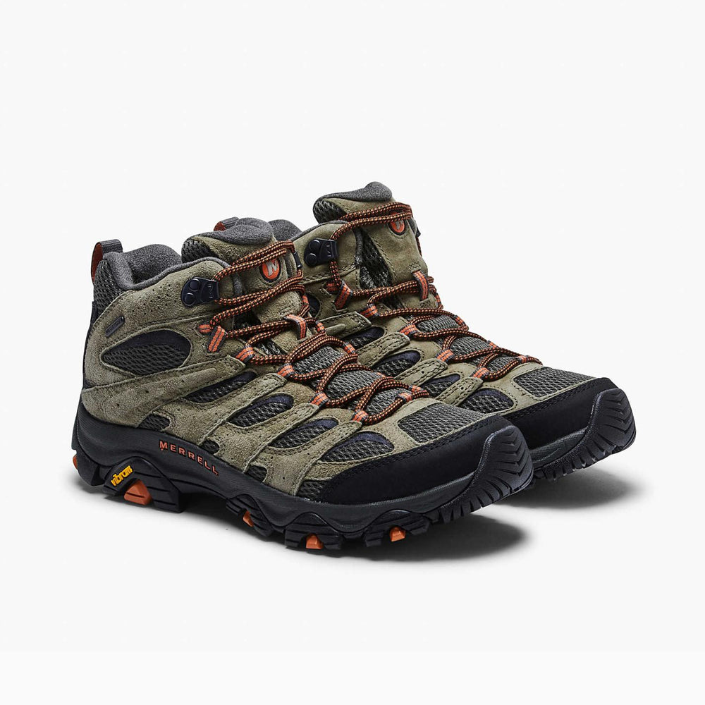 Men Moab 3 Mid Waterproof Olive | Merrell Boots