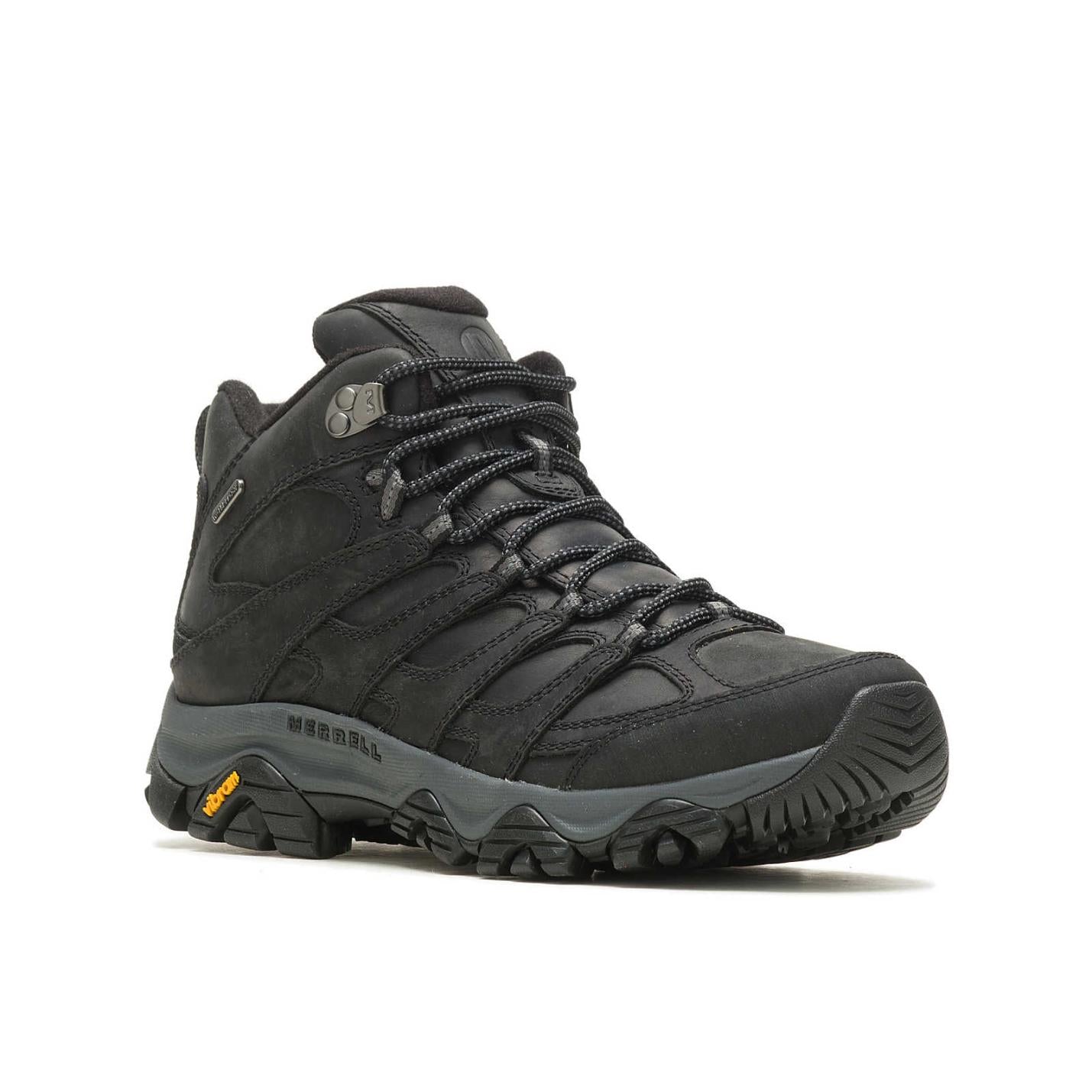 Men Moab 3 Prime Mid Waterproof Wide Width Black | Merrell Wide Widths