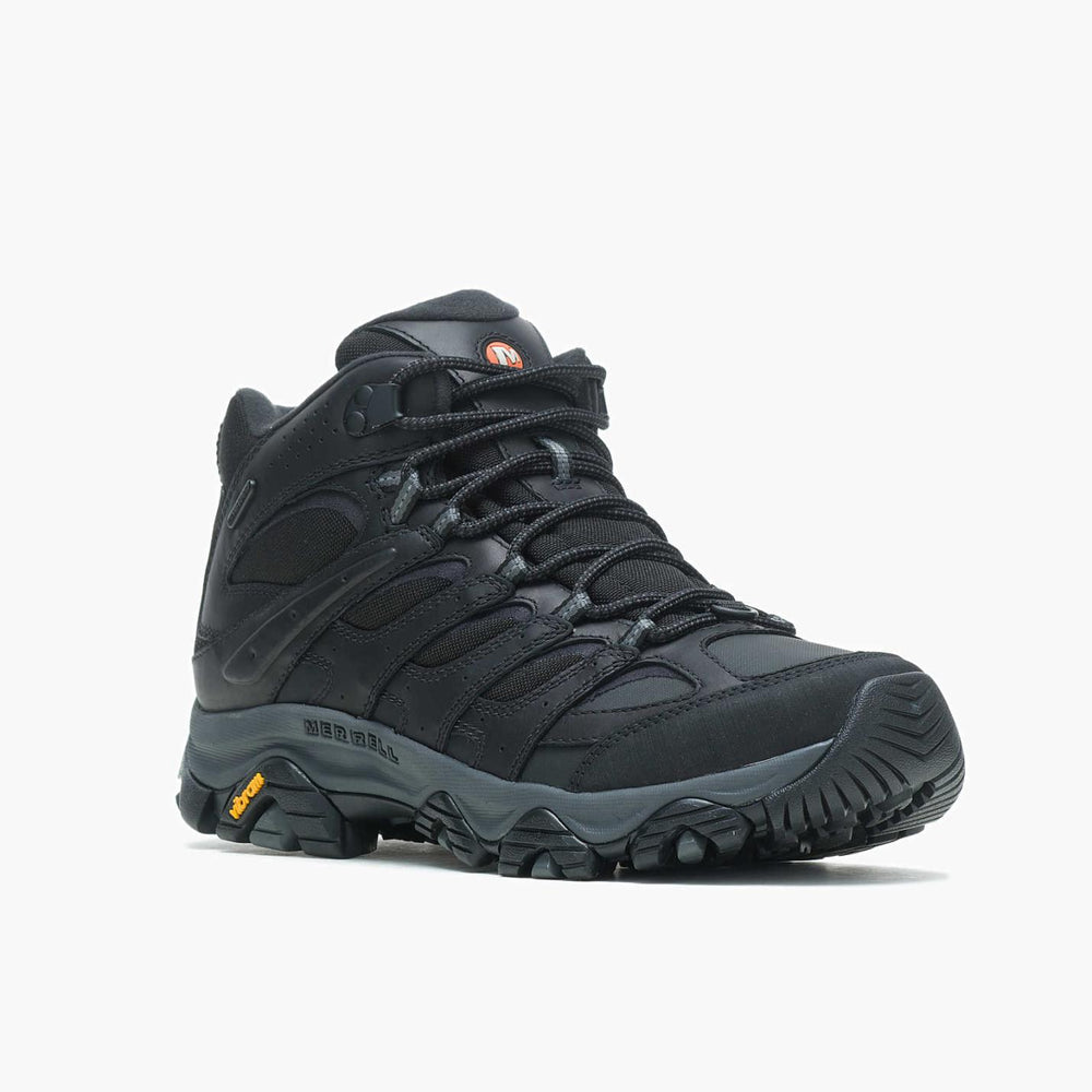 Men Moab 3 Thermo Mid Waterproof Wide Width Black | Merrell Winter Boots