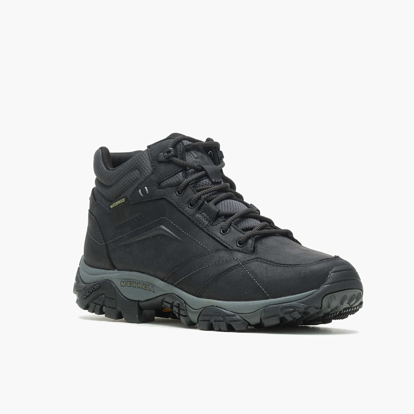 Men Moab Adventure Mid Waterproof Black | Merrell Boots