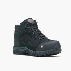 Men Moab Onset Mid Waterproof Comp Toe Work Boot Black | Merrell Boots