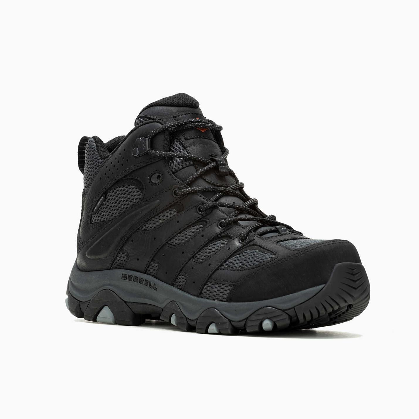 Men Moab Vertex 2 Mid Waterproof Carbon Fiber Work Boot Wide Width Black/granite | Merrell Boots