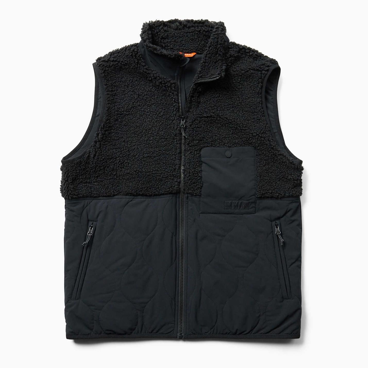 Men Sherpa Mixup Vest Black | Merrell Tops