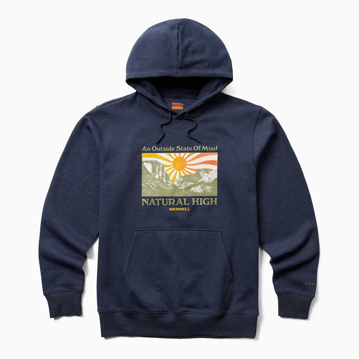 Men Sun Burst Fleece Hoody Navy Heather | Merrell Tops