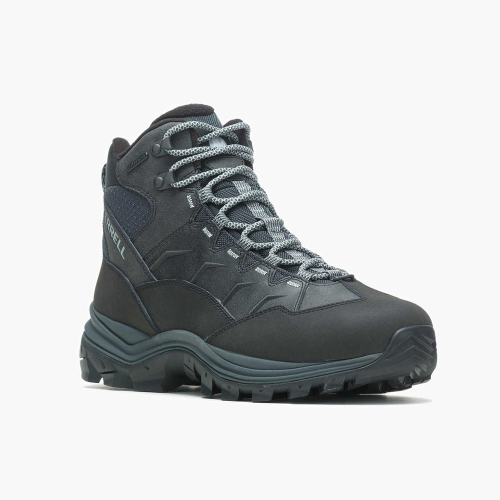 Men Thermo Chill Mid Waterproof Wide Width Black | Merrell Boots