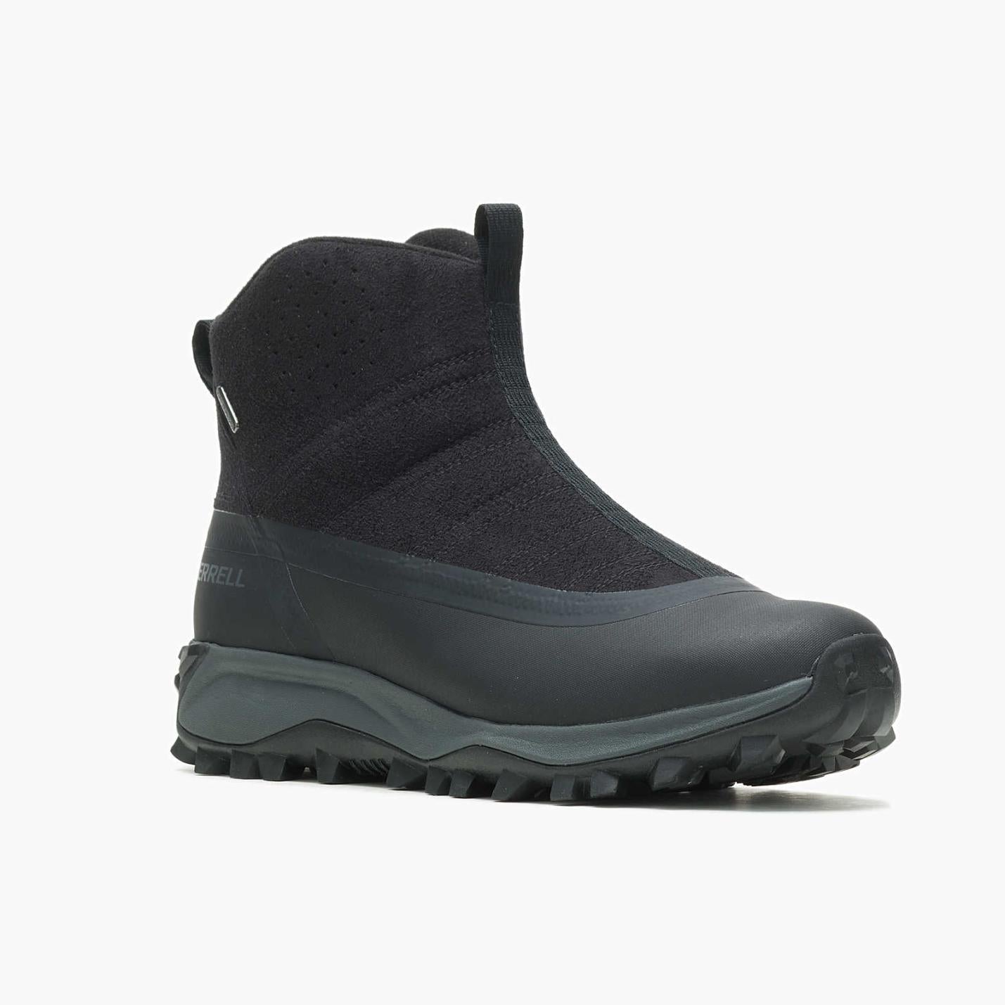 Men Thermo Snowdrift Zip Mid Shell Black | Merrell Boots