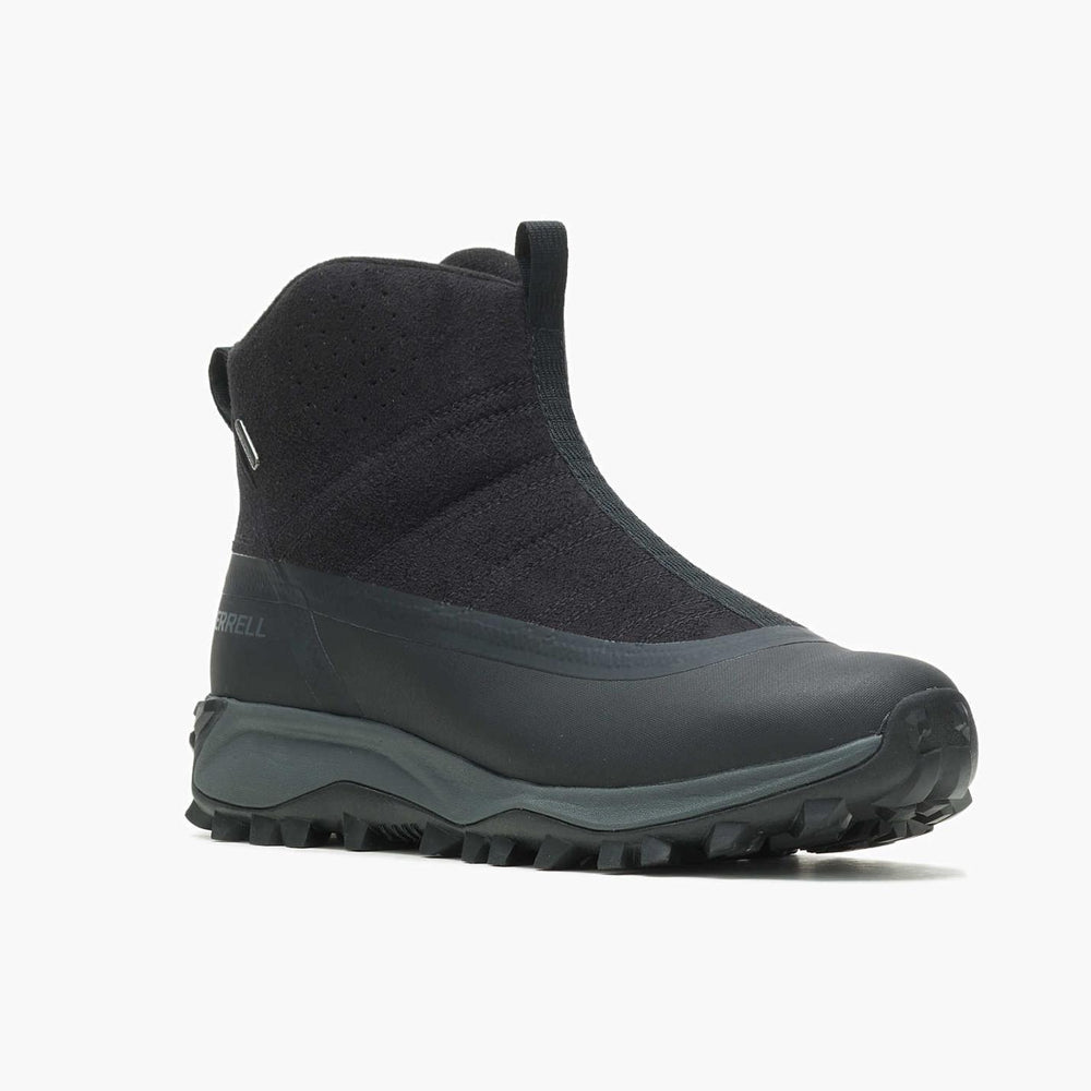 Men Thermo Snowdrift Zip Mid Shell Black | Merrell Boots