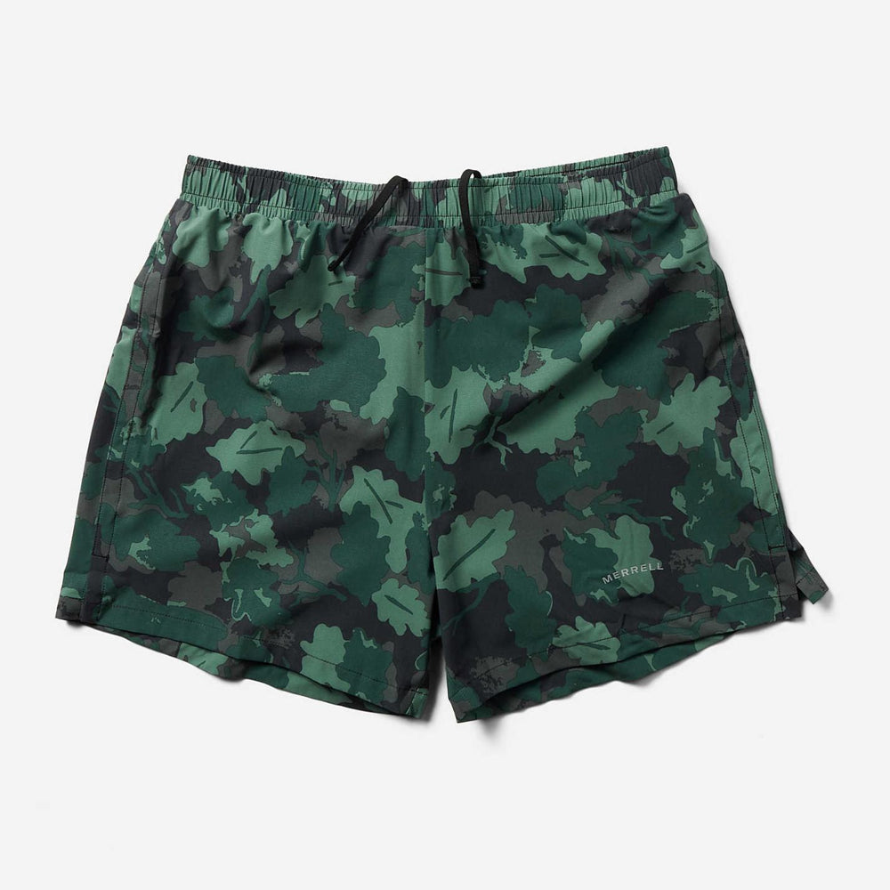 Men Trail Running Short Sea Moss Leaf Print | Merrell Bottoms