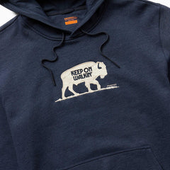 Men Walking Bison Fleece Hoody Navy Heather | Merrell Tops