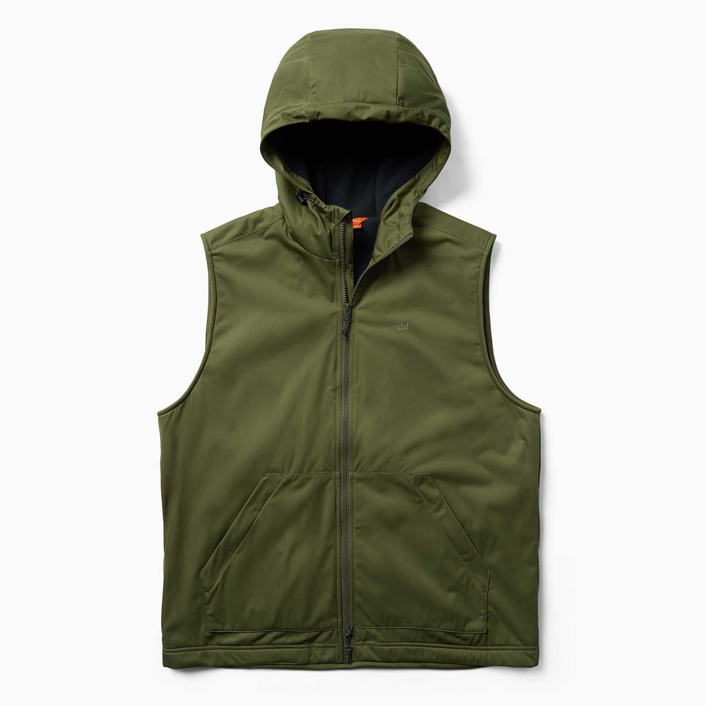 Men Whisper Hooded Vest Dusty Olive | Merrell Outerwear