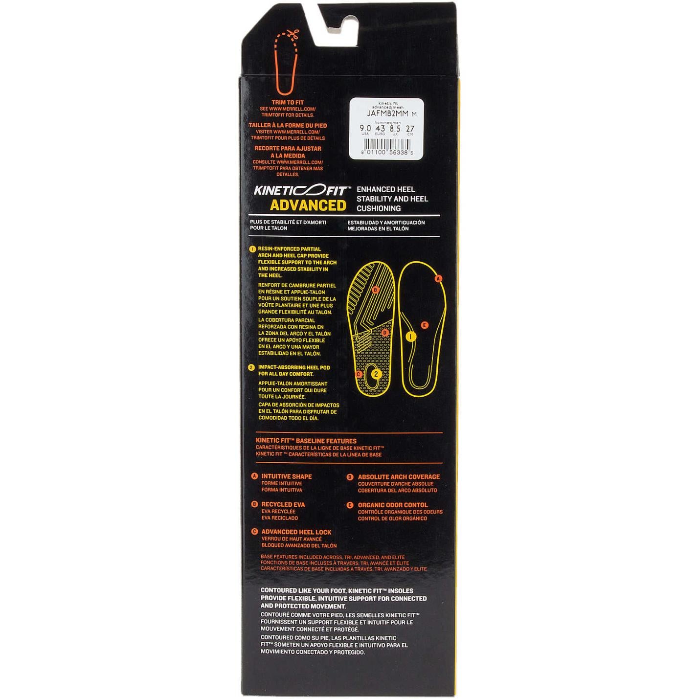 Men/Women Kinetic Fit Advanced Footbed Mesh | Merrell Shoe Care