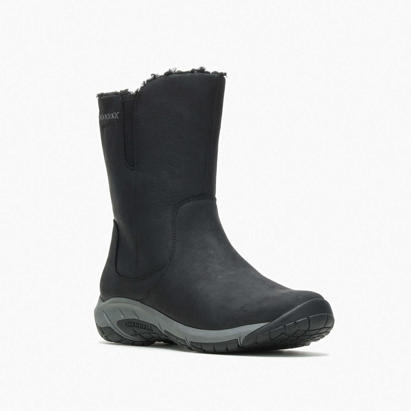 Women Encore 4 Tall Zip Polar Waterproof Wide Width Black | Merrell Boots