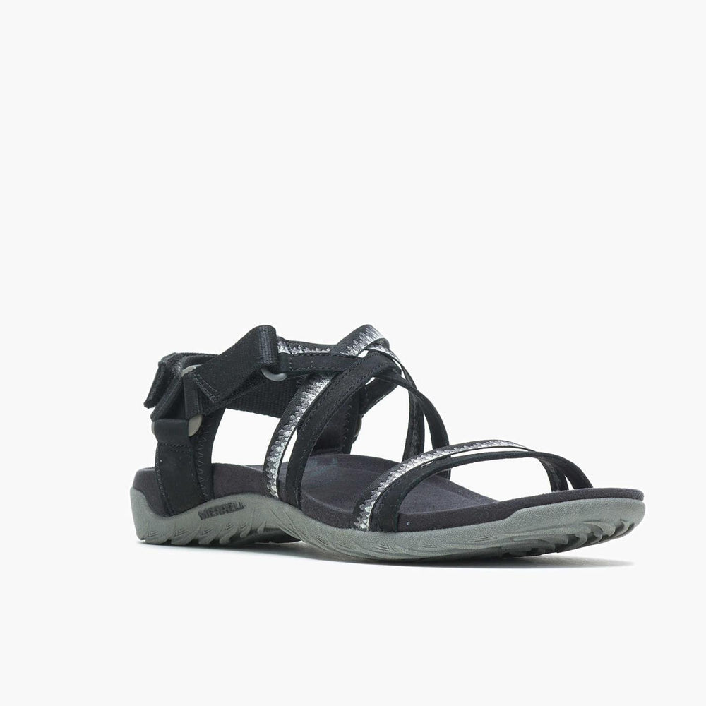 Women Terran 3 Cush Lattice Wide Width Black | Merrell Sandals
