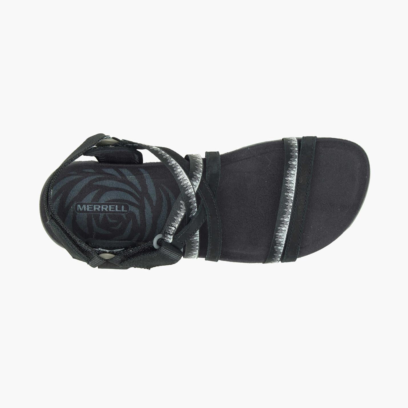 Women Terran 3 Cush Lattice Wide Width Black | Merrell Sandals