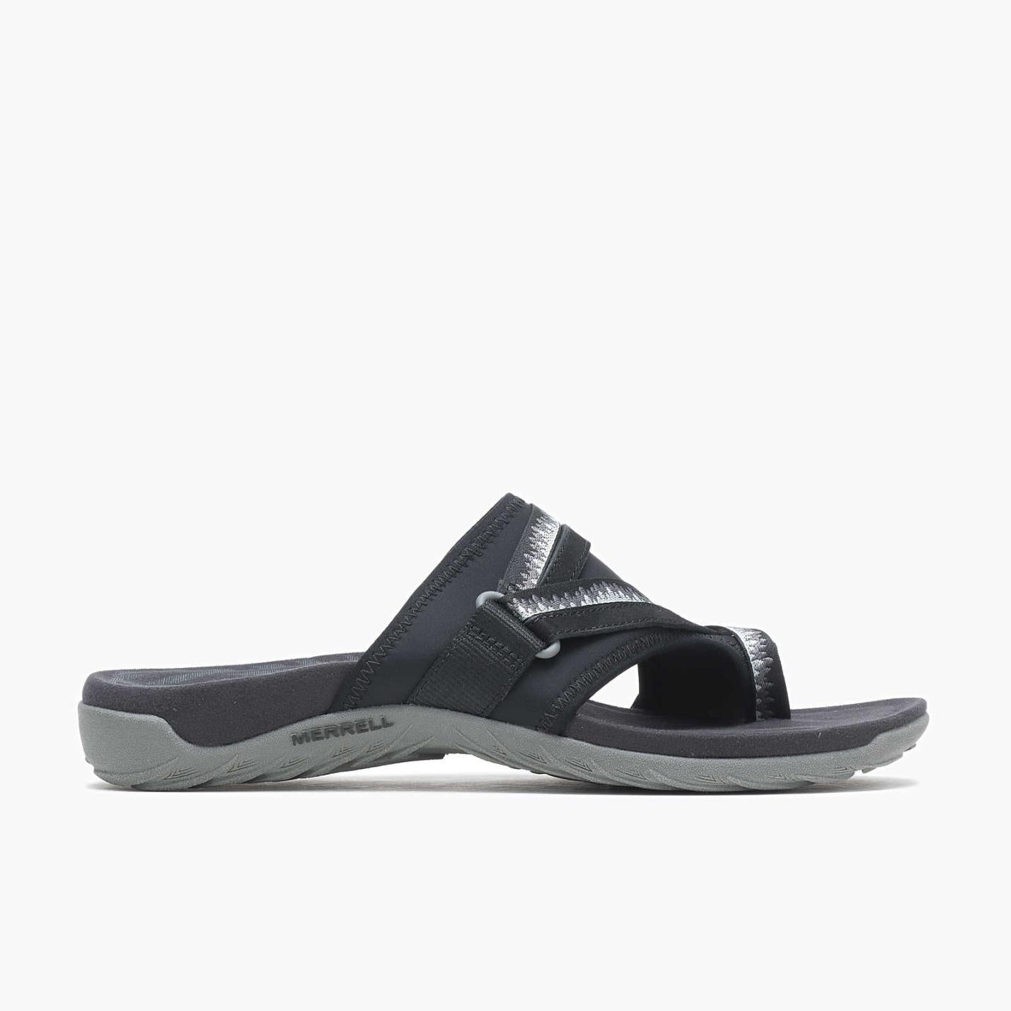 Women Terran 3 Cush Post Wide Width Black | Merrell Sandals