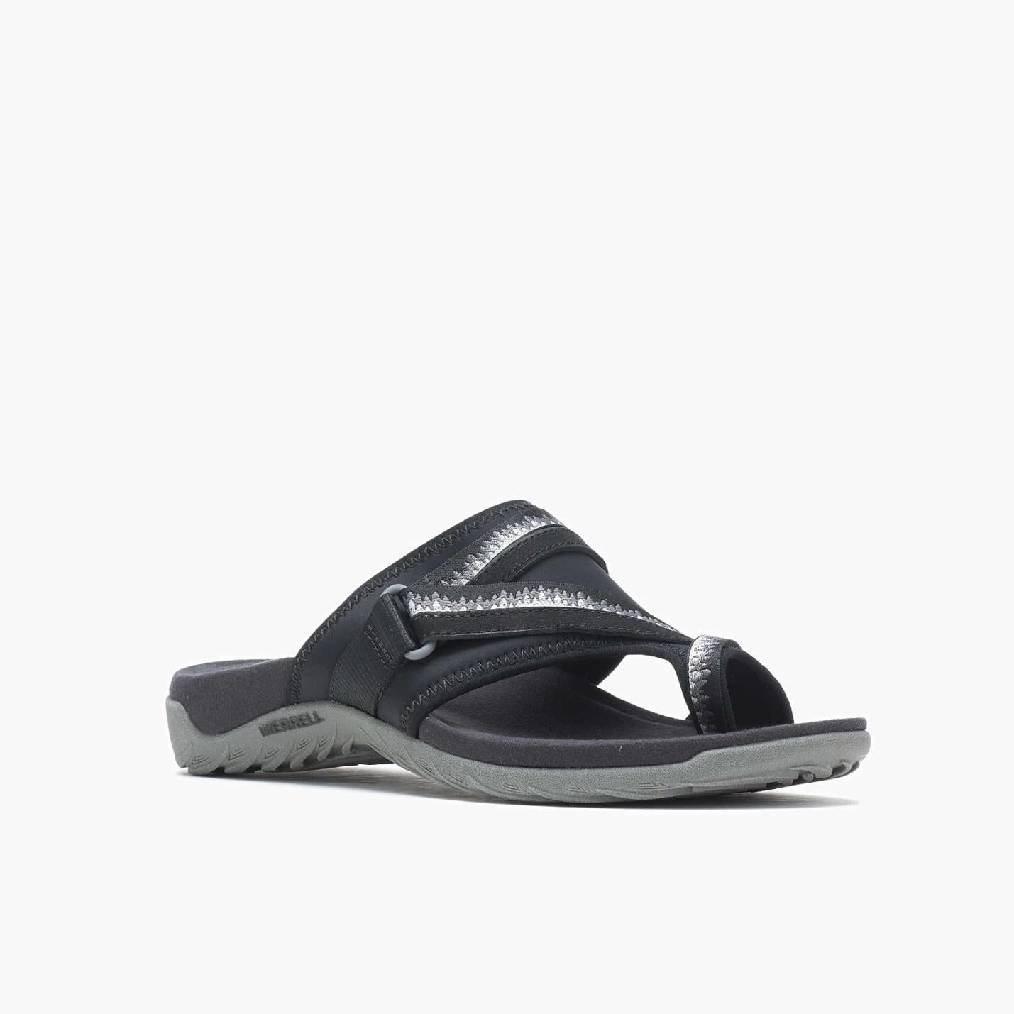 Women Terran 3 Cush Post Wide Width Black | Merrell Sandals
