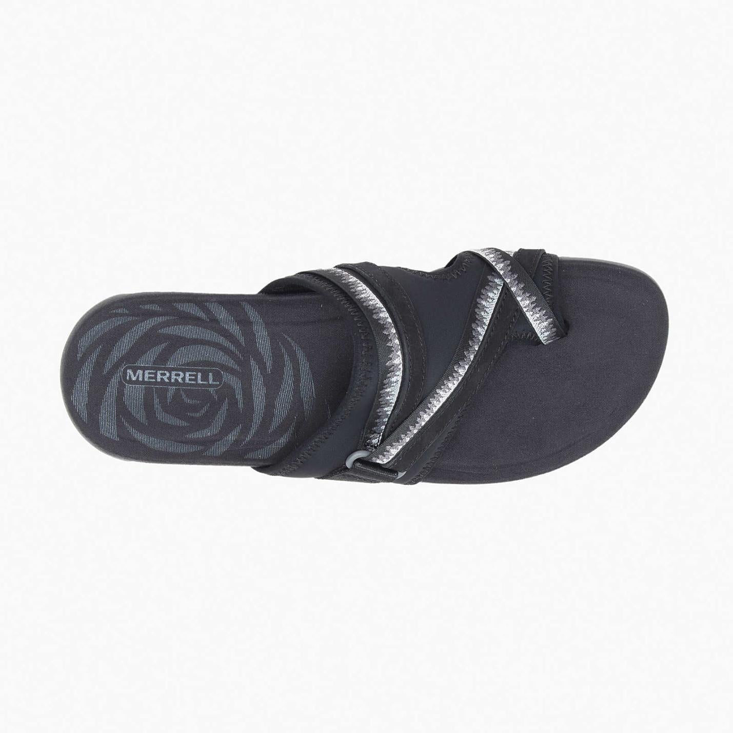 Women Terran 3 Cush Post Wide Width Black | Merrell Sandals