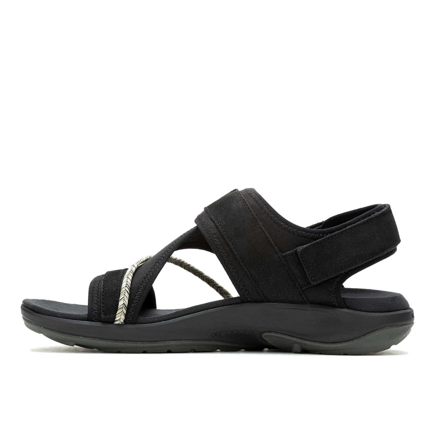 Women Terran 4 Backstrap Wide Width Black | Merrell Sandals