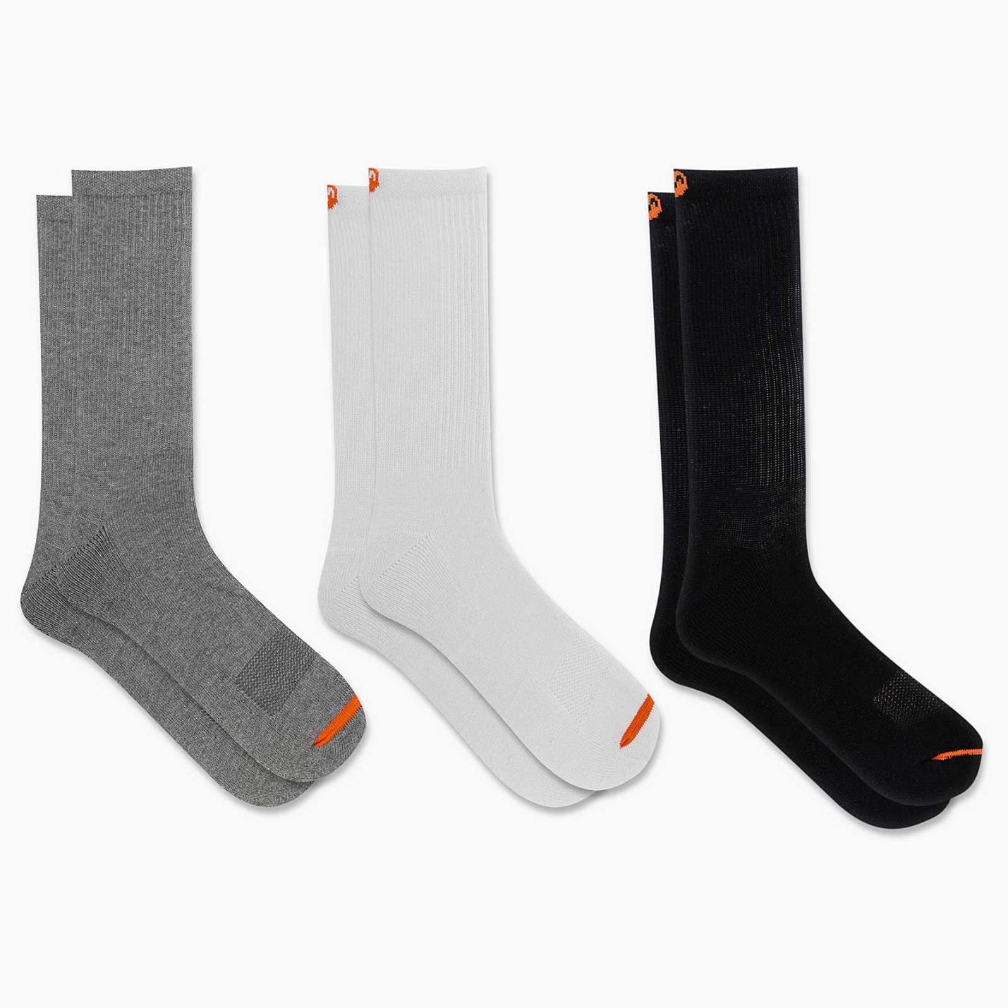 Women/Men Cushioned Cotton Crew Sock 3 Pack Black Assorted | Merrell Socks