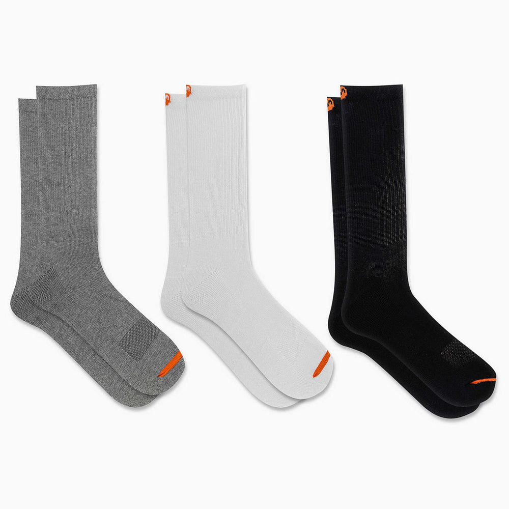 Women/Men Cushioned Cotton Crew Sock 3 Pack Black Assorted | Merrell Socks