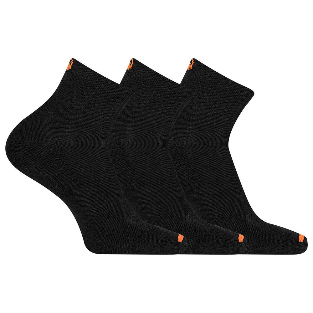 Women/Men Cushioned Cotton Quarter Sock 3 Pack Black | Merrell Socks
