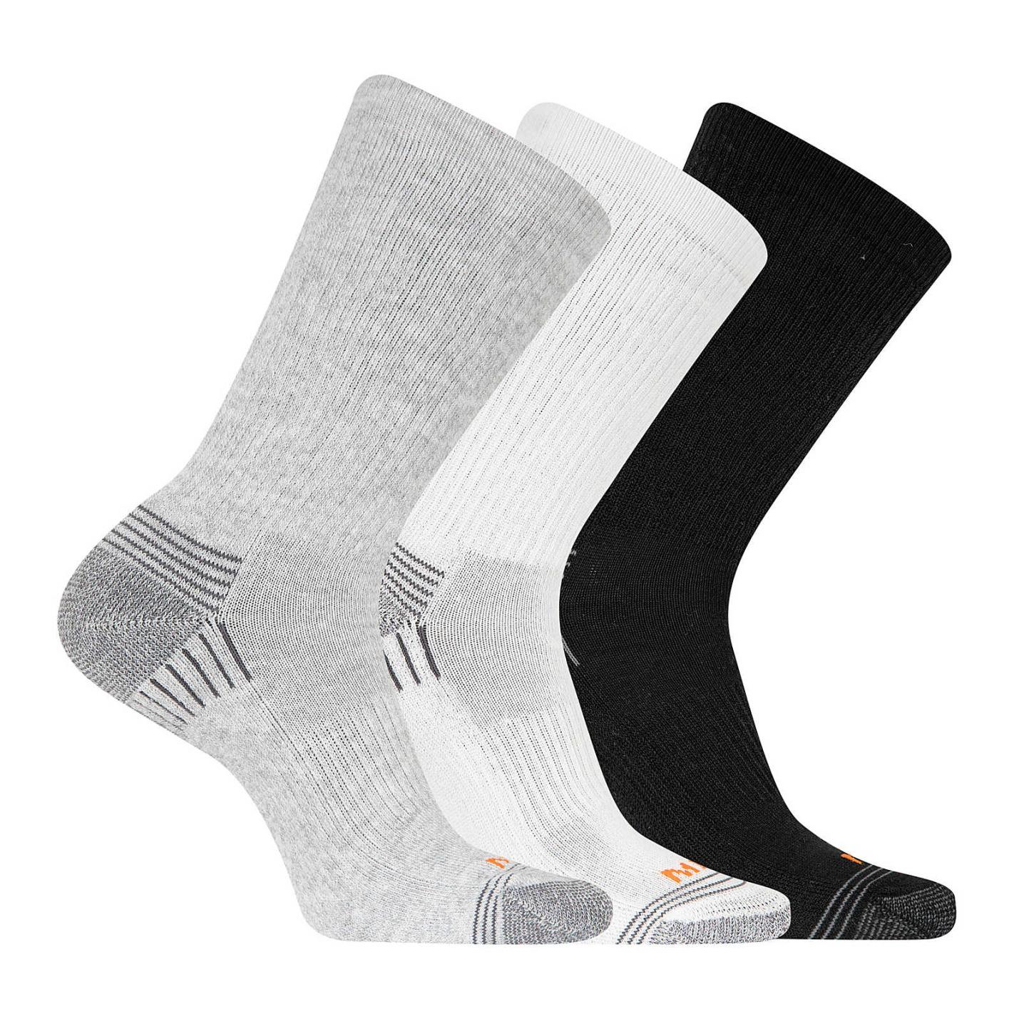 Women/Men Hiker Crew Sock 3 Pack Grey Heather Asst | Merrell Socks