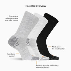 Women/Men Hiker Crew Sock 3 Pack Grey Heather Asst | Merrell Socks