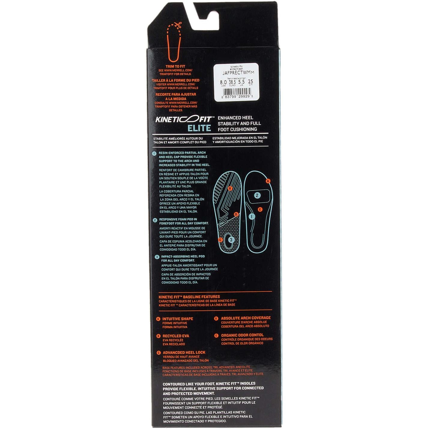 Women/Men Kinetic Fit™ Elite Footbed Mesh | Merrell Shoe Care