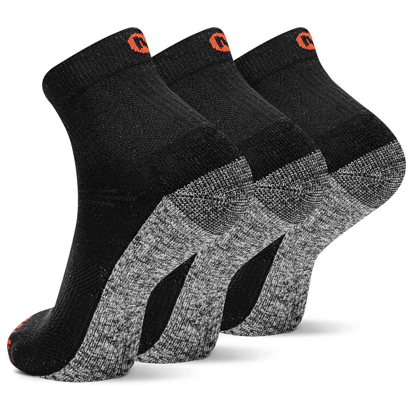 Women/Men Lightweight Work Quarter Sock 3 Pack Black | Merrell Socks