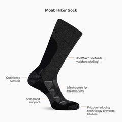 Women/Men Moab Hiker Low Cut Sock Charcoal | Merrell Socks